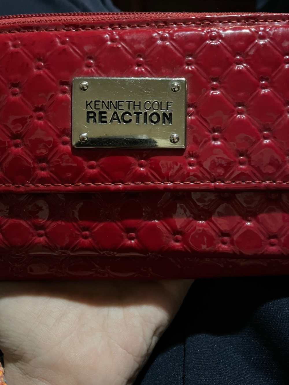 Kenneth Cole Reaction Red Patent Quilted Clutch